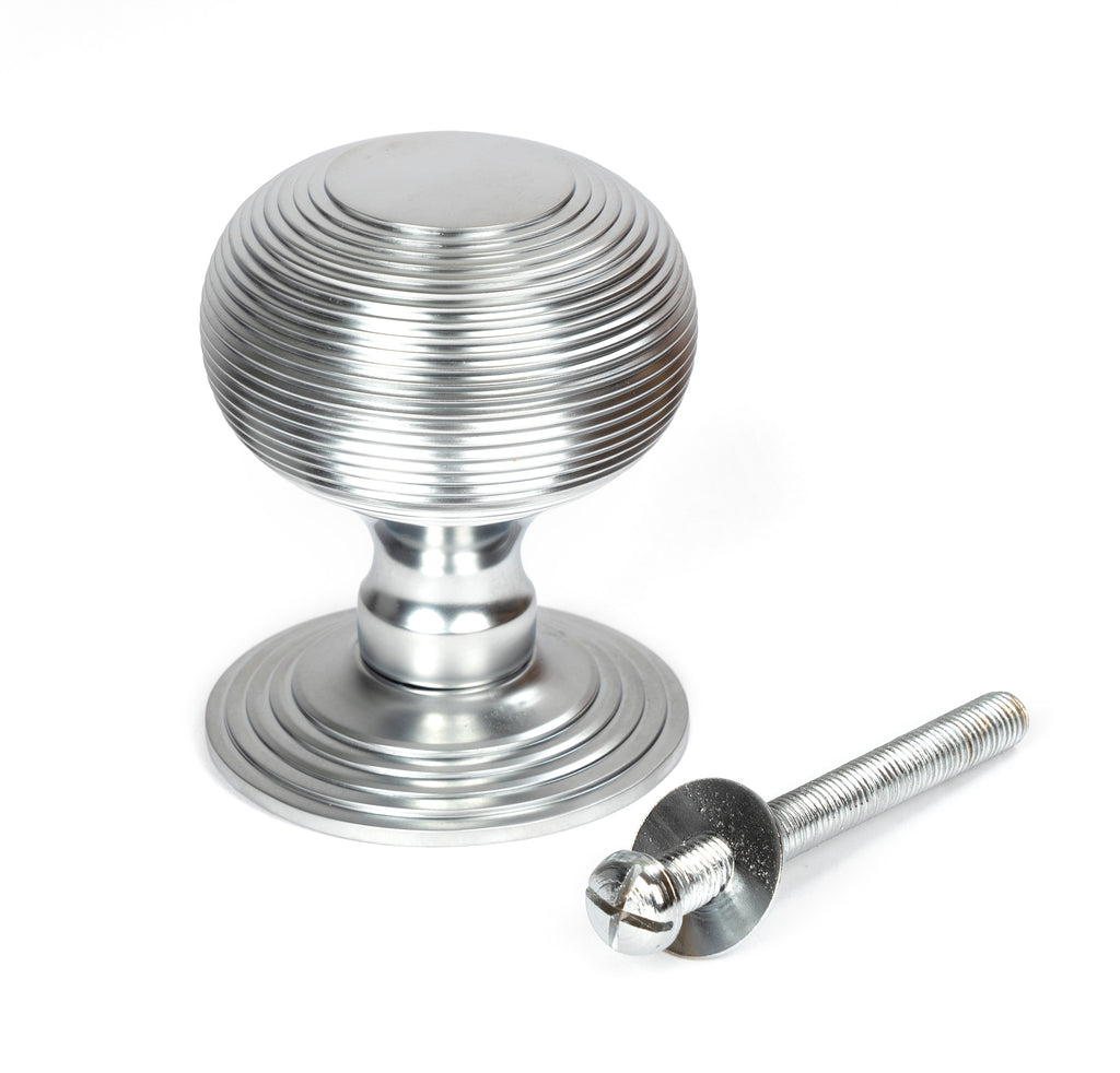 From The Anvil's Satin Chrome Beehive Centre Door Knob