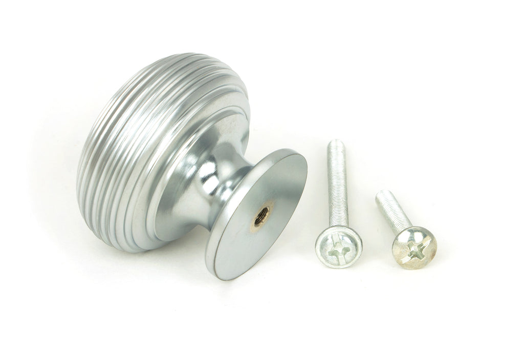 From The Anvil's Satin Chrome Beehive Cabinet Knob