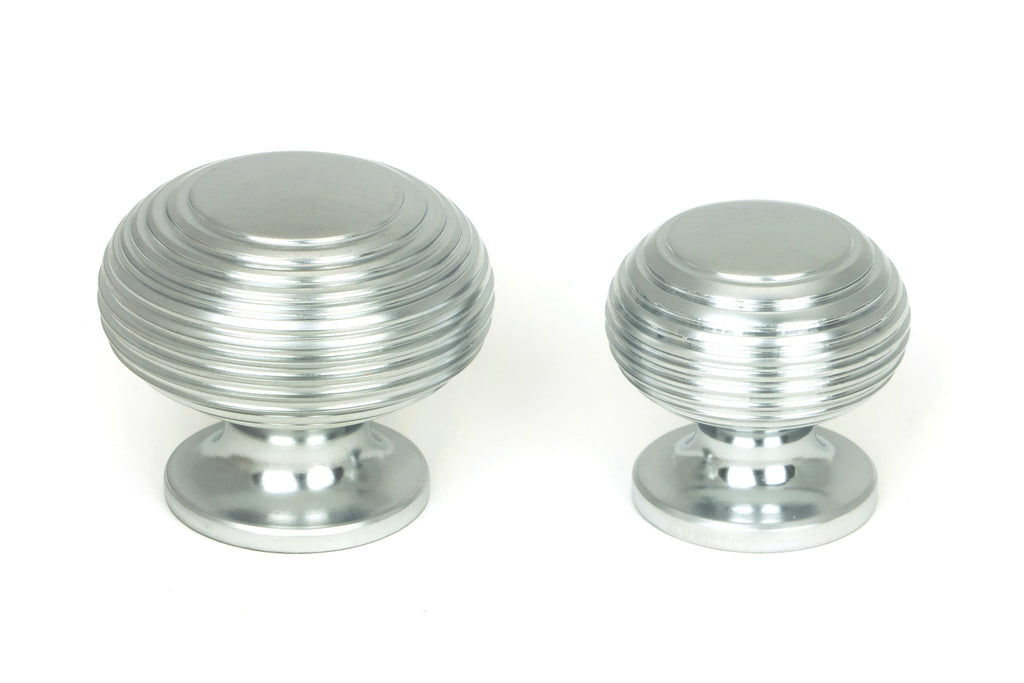 From The Anvil's Satin Chrome Beehive Cabinet Knob