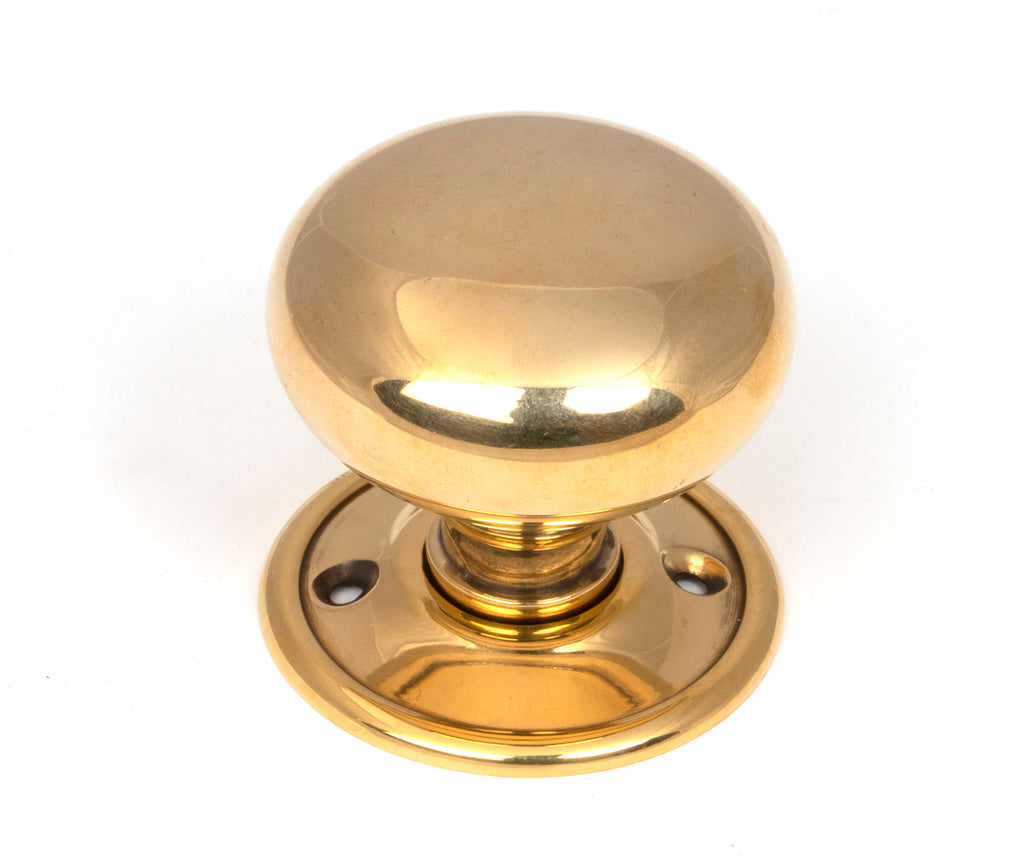 From The Anvil's Aged Brass Mushroom Mortice/Rim Knob Set