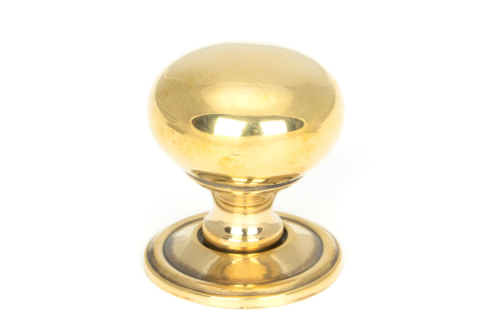 From The Anvil's Aged Brass Mushroom Cabinet Knob