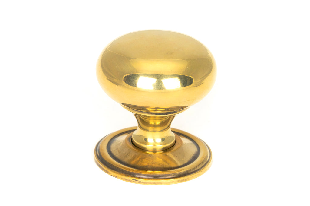 From The Anvil's Aged Brass Mushroom Cabinet Knob