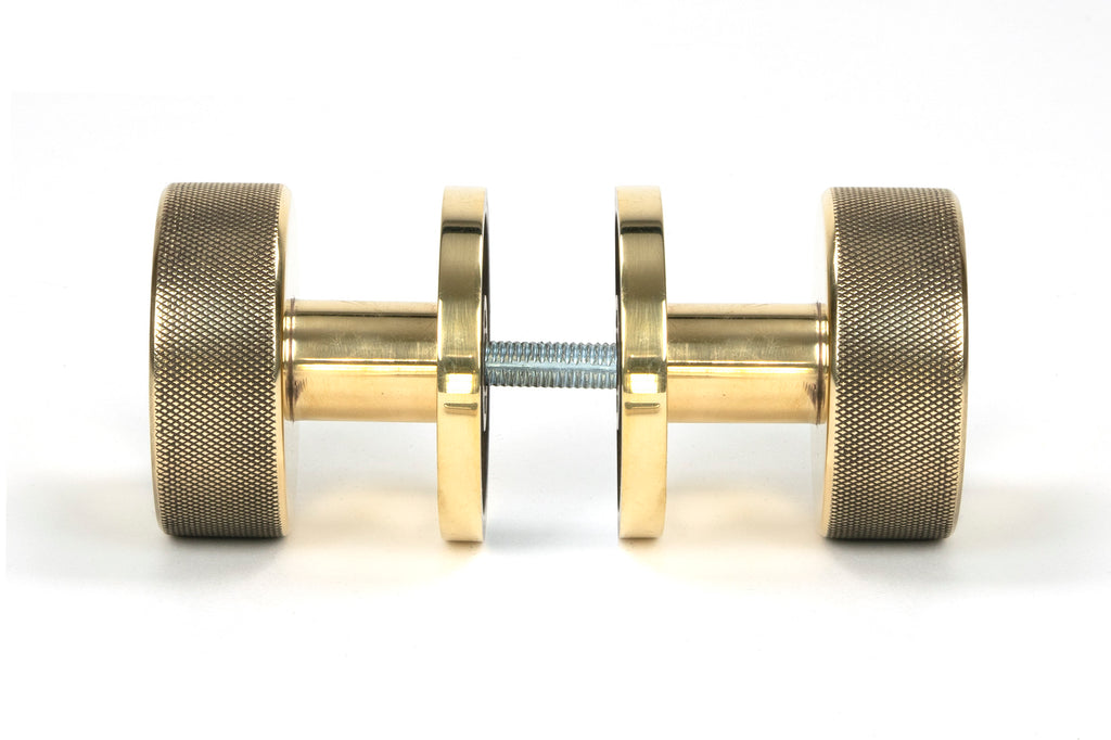 From The Anvil's Aged Brass Brompton Mortice/Rim Knob Set