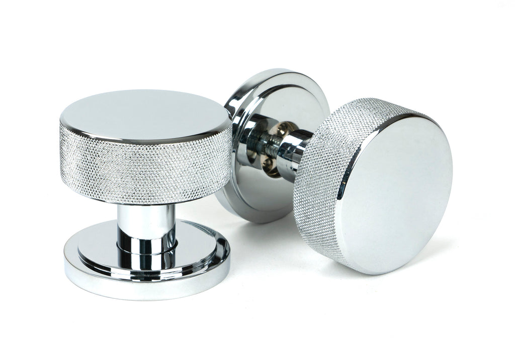 From The Anvil's Polished Chrome Brompton Mortice/Rim Knob Set