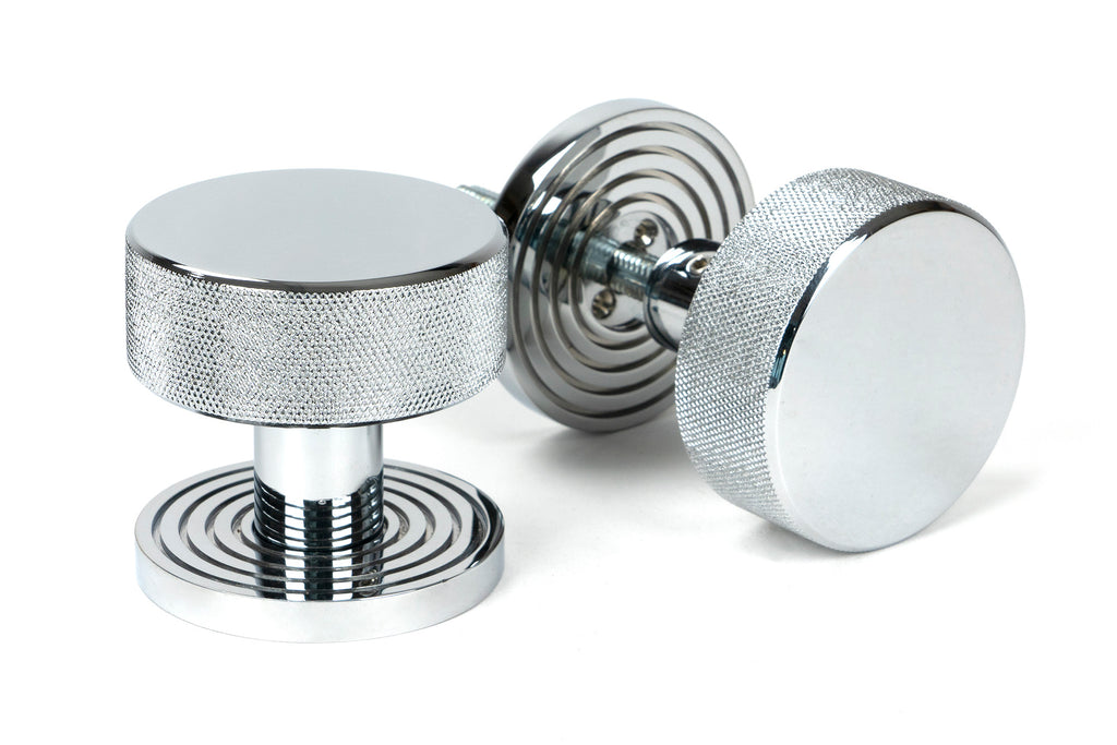 From The Anvil's Polished Chrome Brompton Mortice/Rim Knob Set