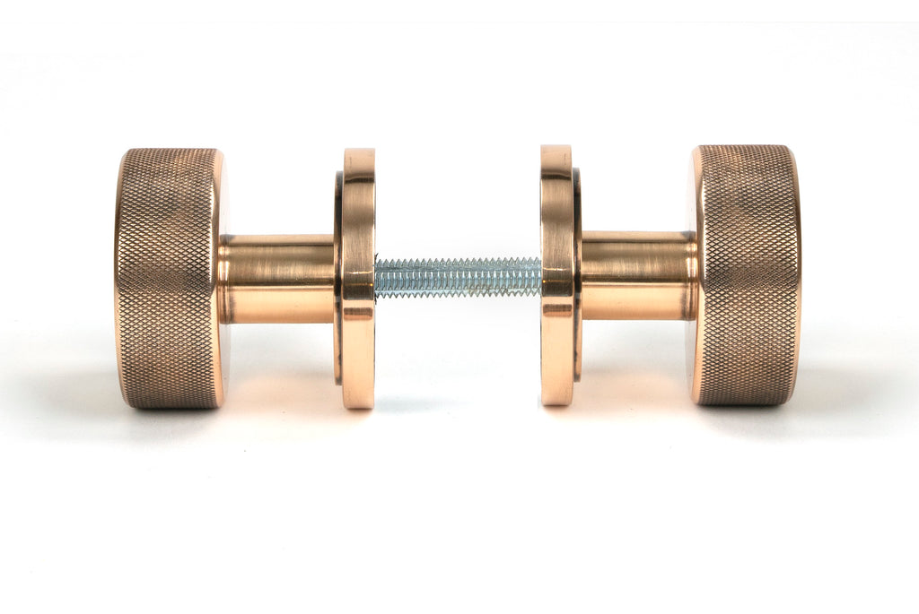 From The Anvil's Polished Bronze Brompton Mortice/Rim Knob Set