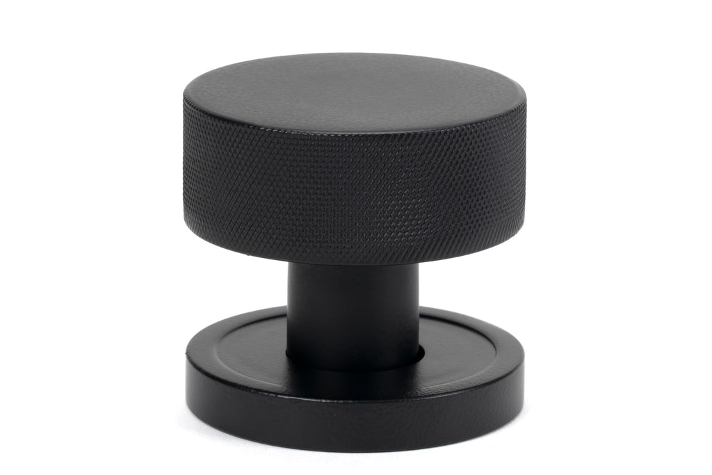 From The Anvil's Matt Black Brompton Mortice/Rim Knob Set