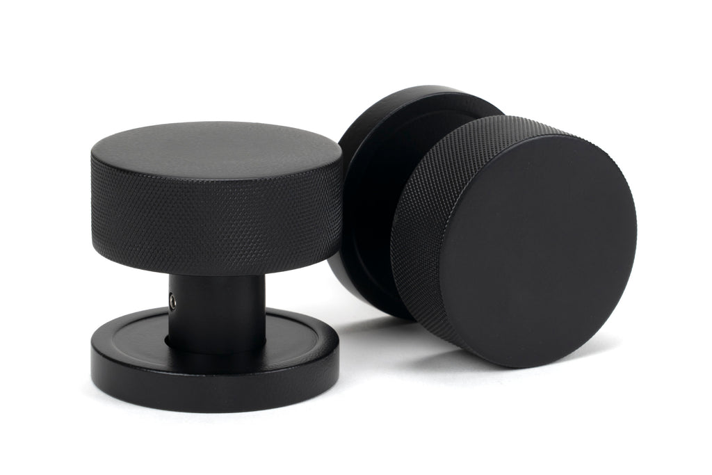 From The Anvil's Matt Black Brompton Mortice/Rim Knob Set