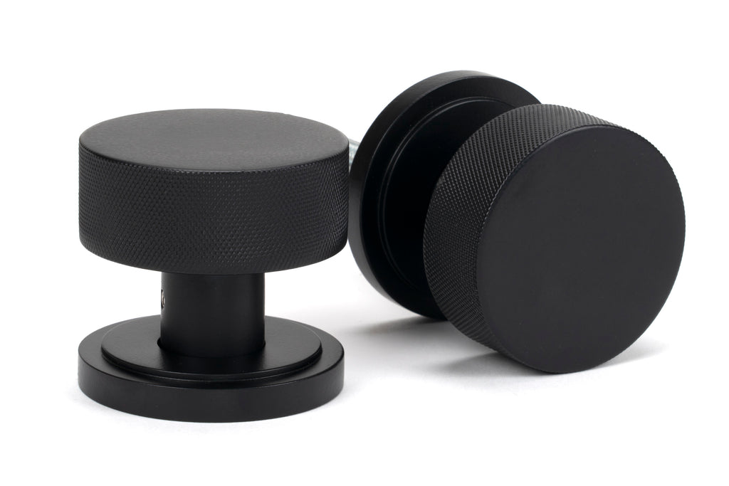 From The Anvil's Matt Black Brompton Mortice/Rim Knob Set