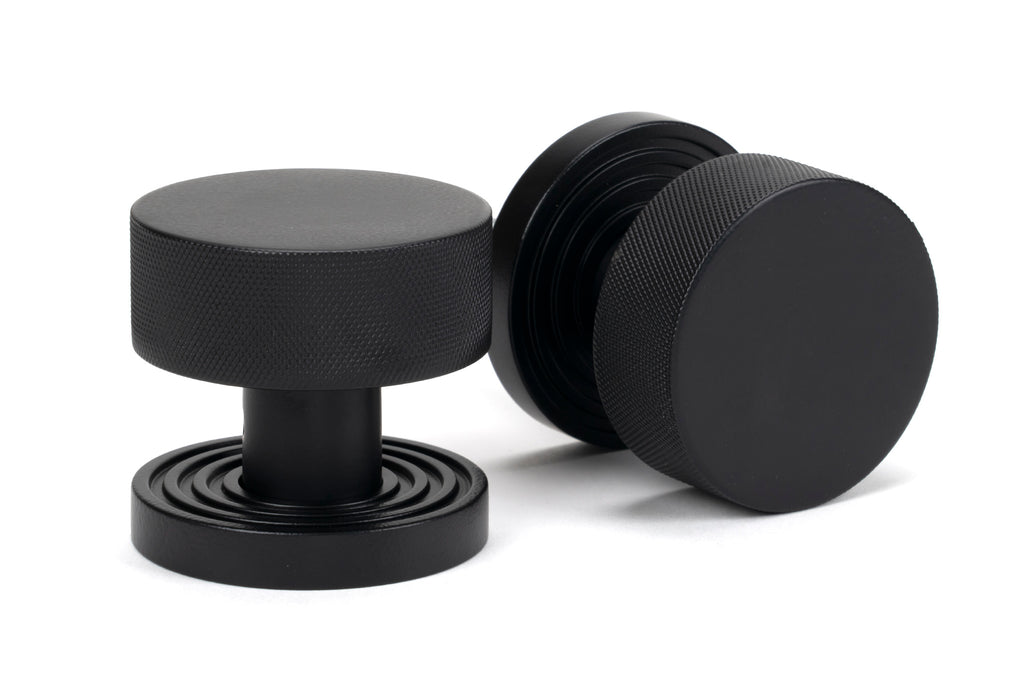 From The Anvil's Matt Black Brompton Mortice/Rim Knob Set