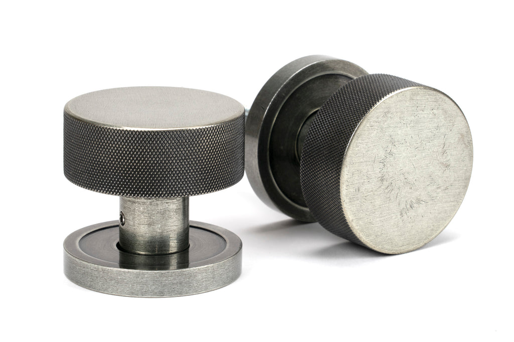 From The Anvil's Pewter Patina Brompton Mortice/Rim Knob Set