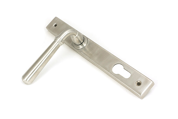 From The Anvil's Satin Marine SS (316) Newbury Slimline Lever Espag. Lock Set