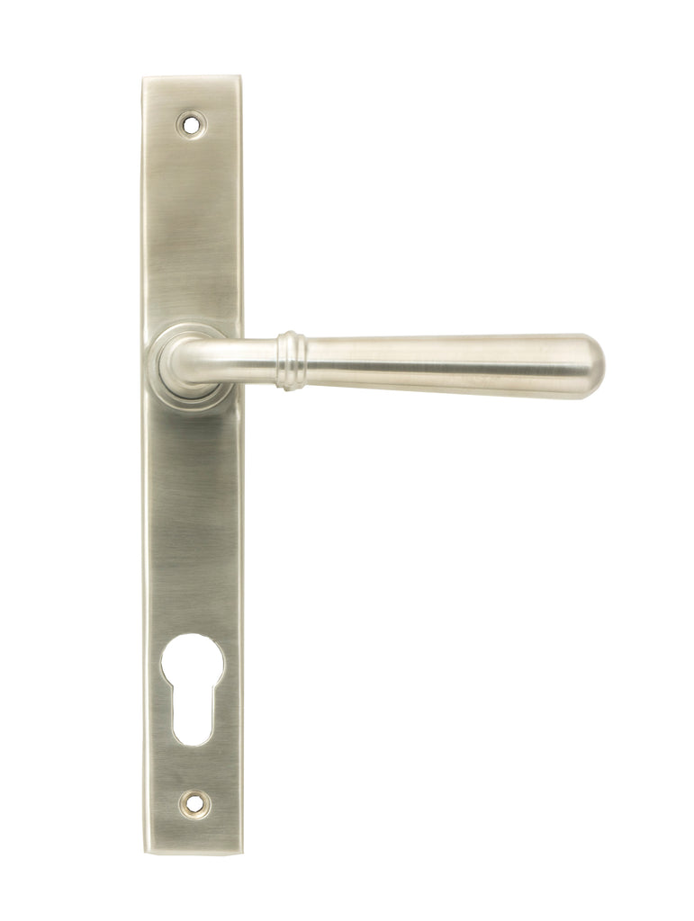 From The Anvil's Satin Marine SS (316) Newbury Slimline Lever Espag. Lock Set