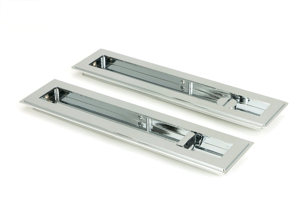 From The Anvil's Polished Chrome Art Deco Rectangular Pull - Privacy Set