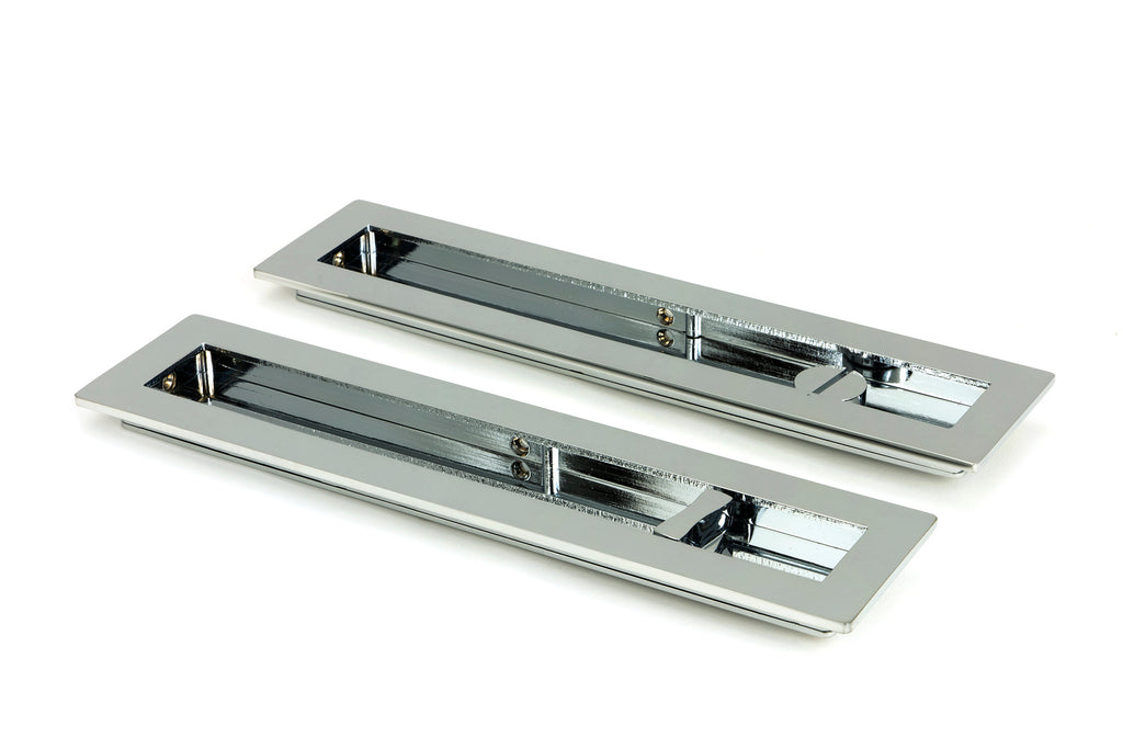 From The Anvil's Polished Chrome Plain Rectangular Pull - Privacy Set