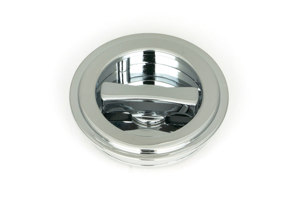 From The Anvil's Polished Chrome Art Deco Round Pull - Privacy Set