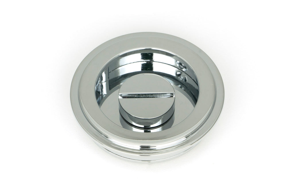 From The Anvil's Polished Chrome Art Deco Round Pull - Privacy Set