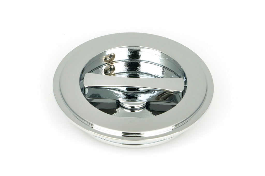 From The Anvil's Polished Chrome Art Deco Round Pull - Privacy Set