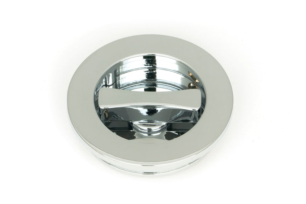 From The Anvil's Polished Chrome Plain Round Pull - Privacy Set