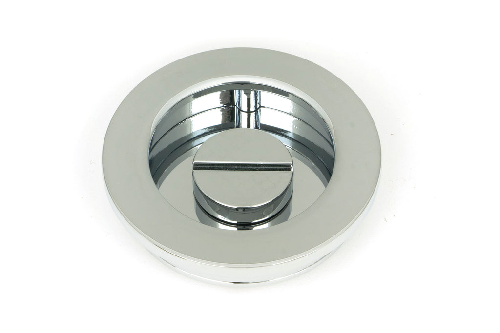 From The Anvil's Polished Chrome Plain Round Pull - Privacy Set