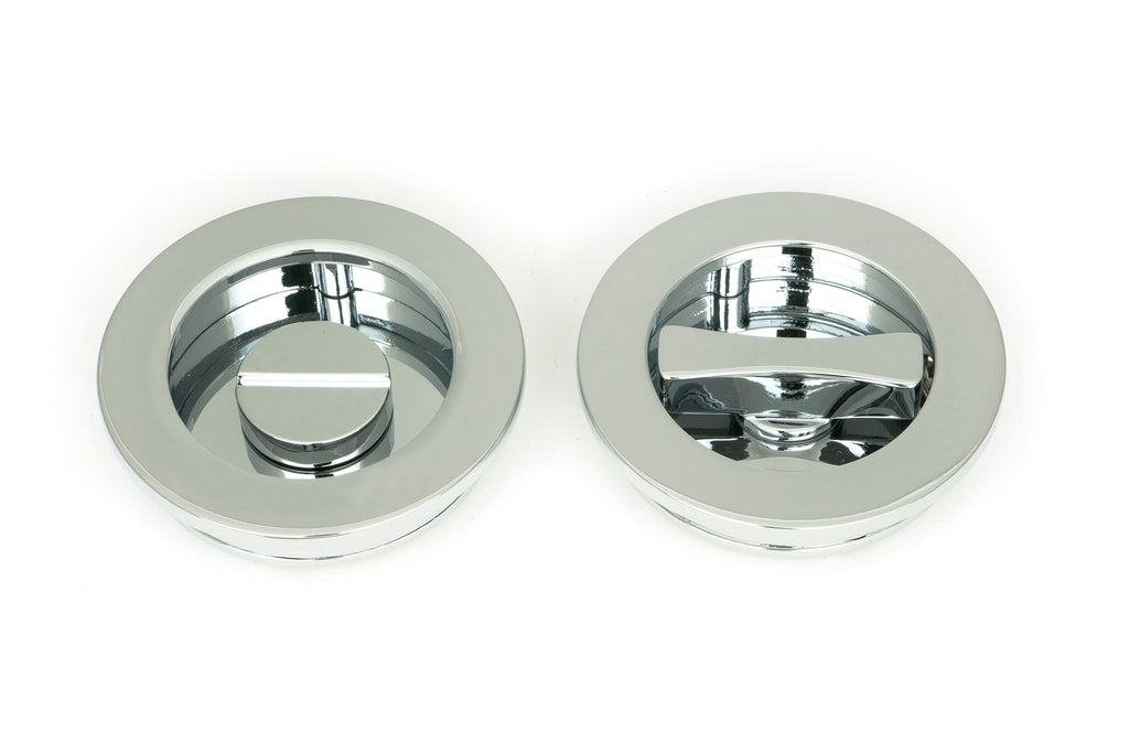 From The Anvil's Polished Chrome Plain Round Pull - Privacy Set