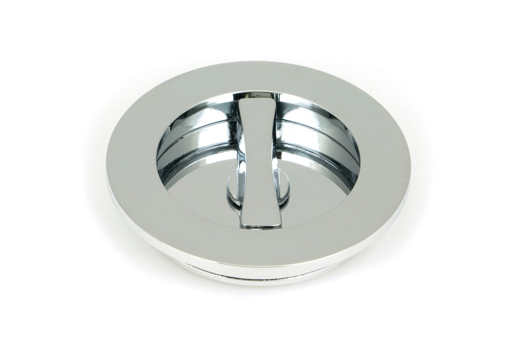 From The Anvil's Polished Chrome Plain Round Pull - Privacy Set