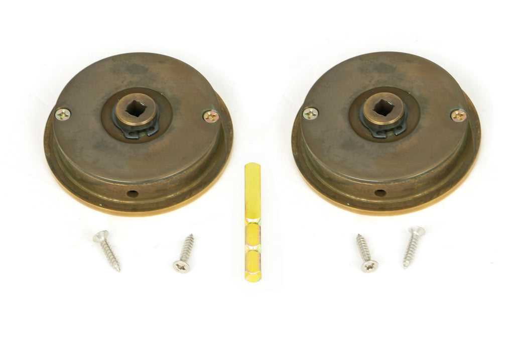 From The Anvil's Aged Brass Plain Round Pull - Privacy Set