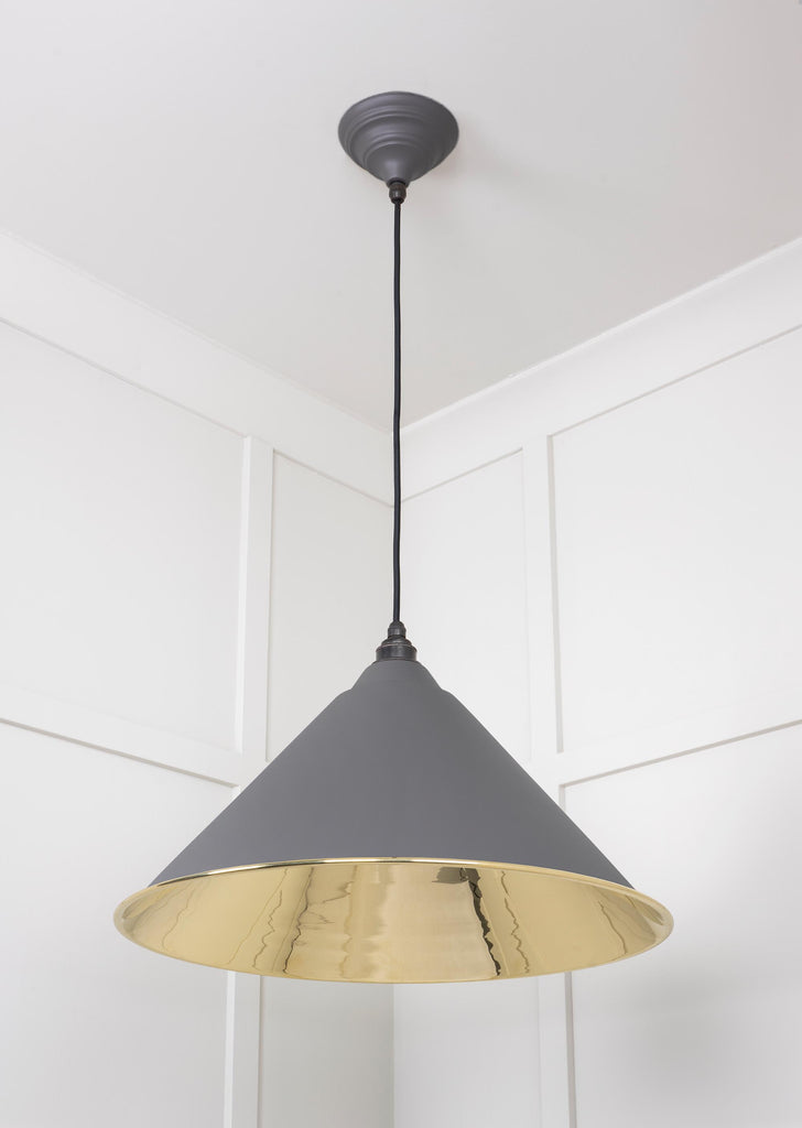 From The Anvil's Smooth Brass Smooth Brass Hockley Pendant