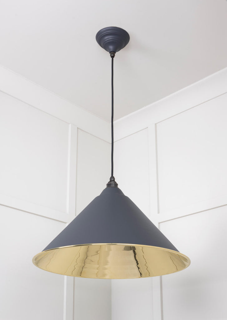 From The Anvil's Smooth Brass Smooth Brass Hockley Pendant