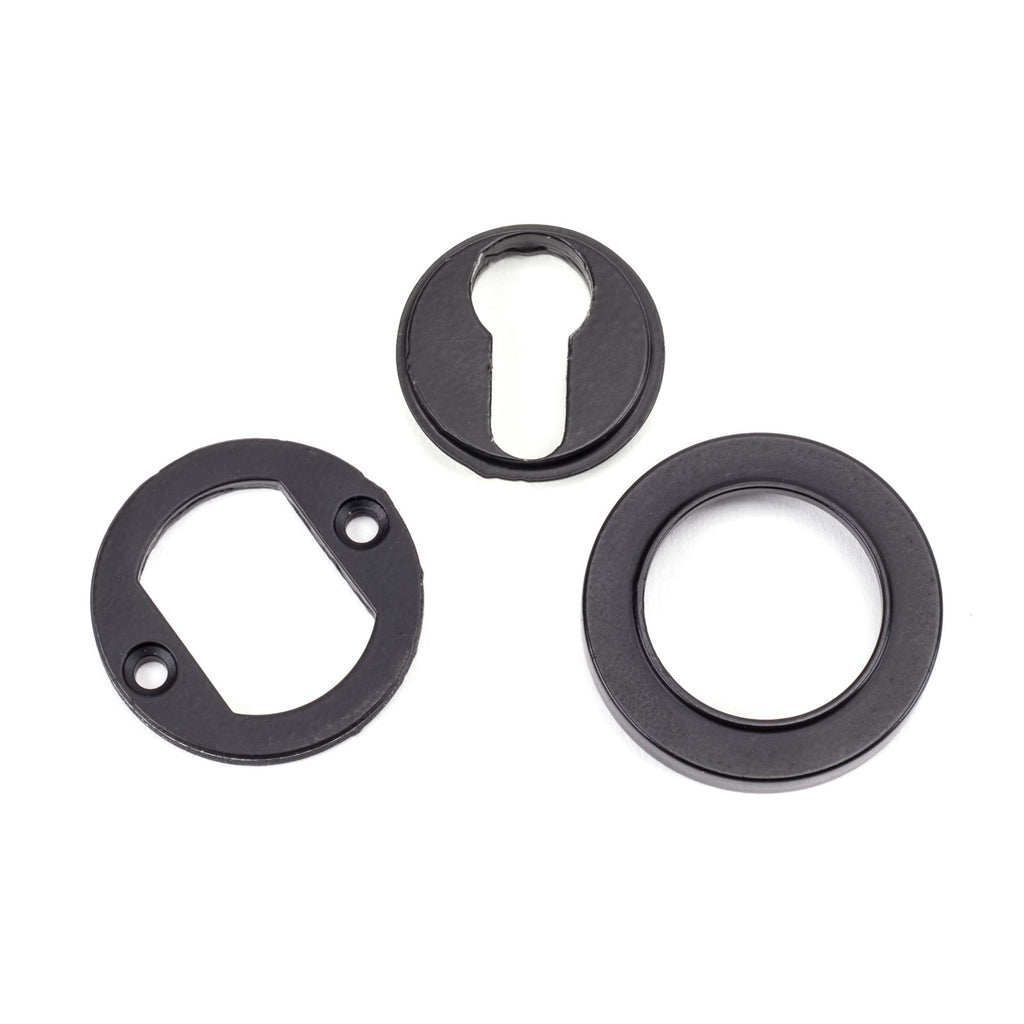 From The Anvil's Matt Black Round Euro Escutcheon