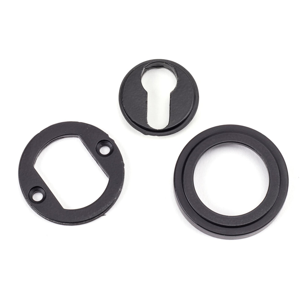 From The Anvil's Matt Black Round Euro Escutcheon