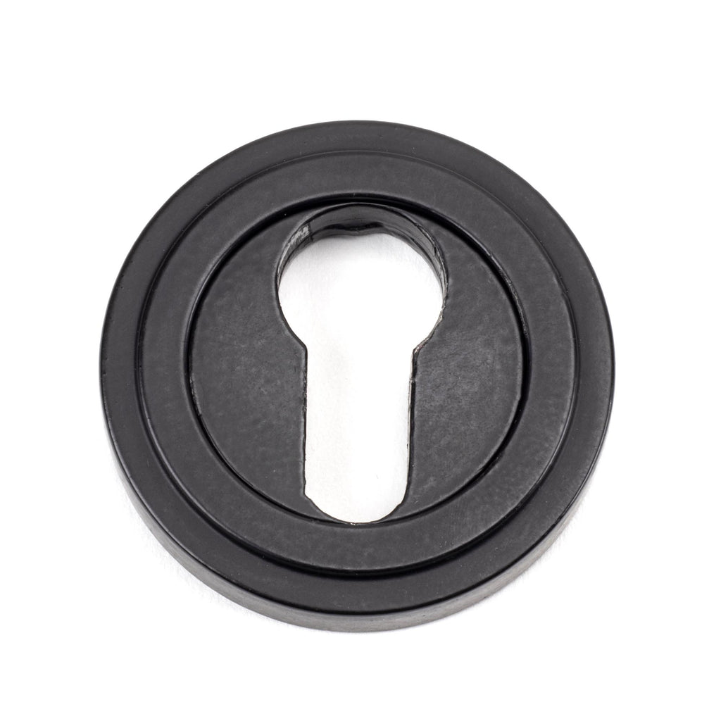 From The Anvil's Matt Black Round Euro Escutcheon