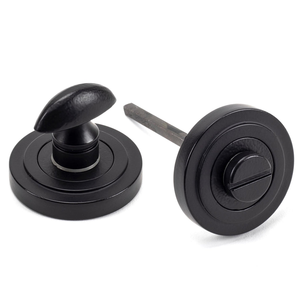 From The Anvil's Matt Black Round Thumbturn Set