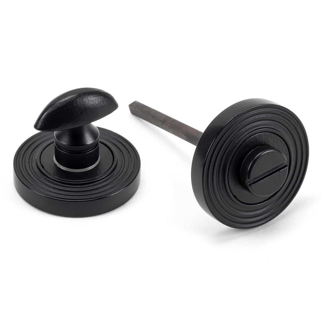 From The Anvil's Matt Black Round Thumbturn Set