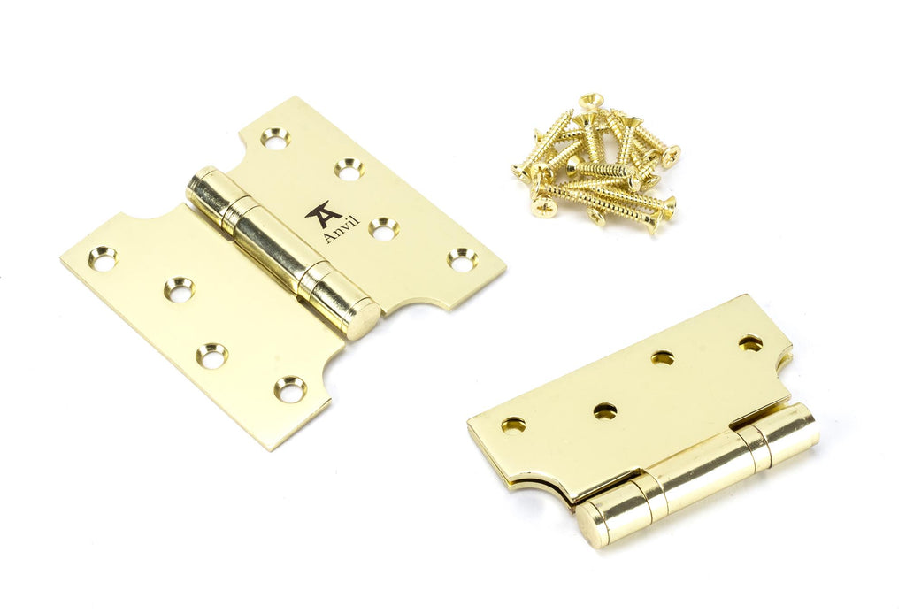 From The Anvil's Polished Brass Parliament Hinges SS (pair)