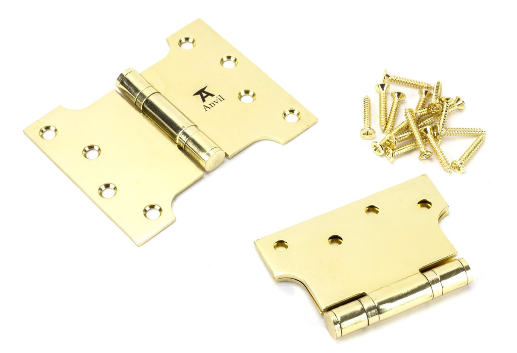 From The Anvil's Polished Brass Parliament Hinges SS (pair)