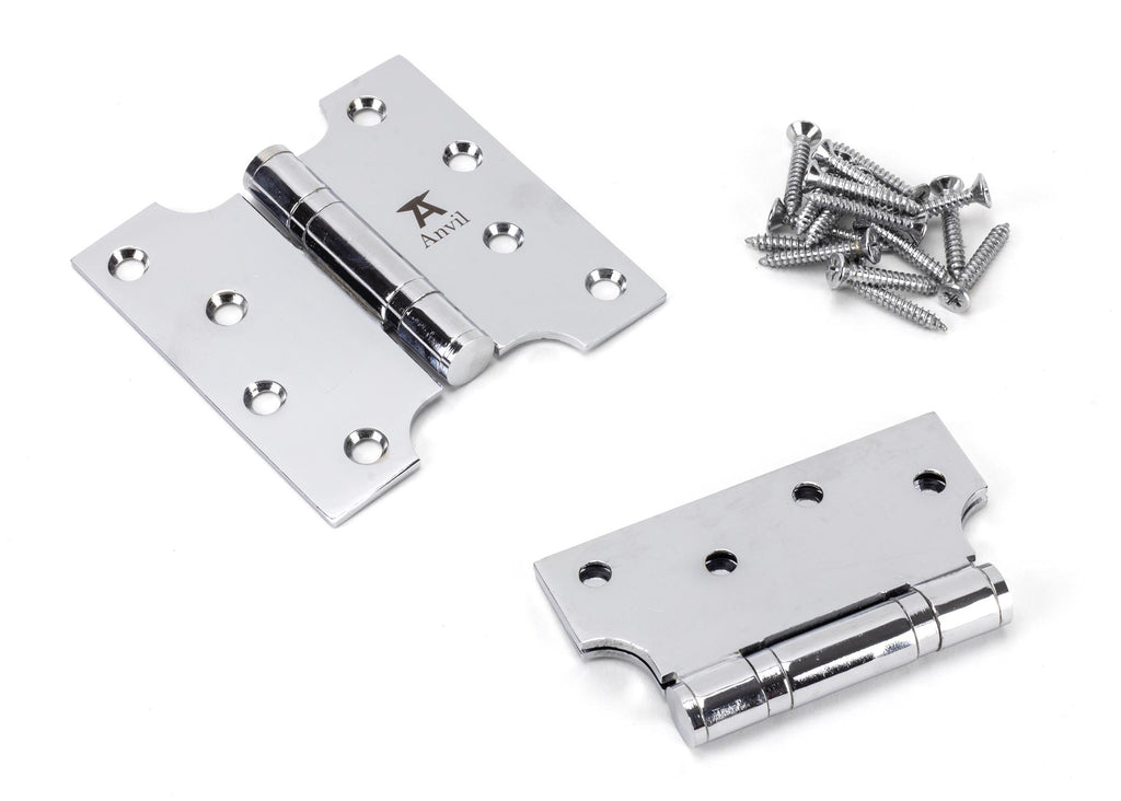 From The Anvil's Polished Chrome Parliament Hinges SS (pair)