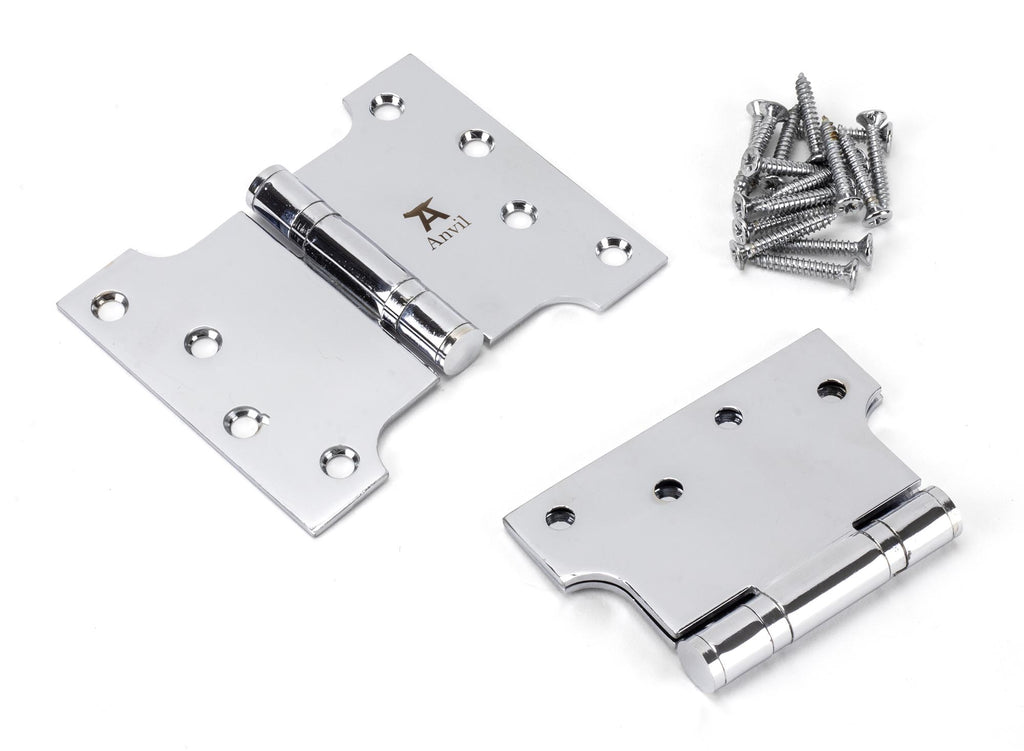 From The Anvil's Polished Chrome Parliament Hinges SS (pair)