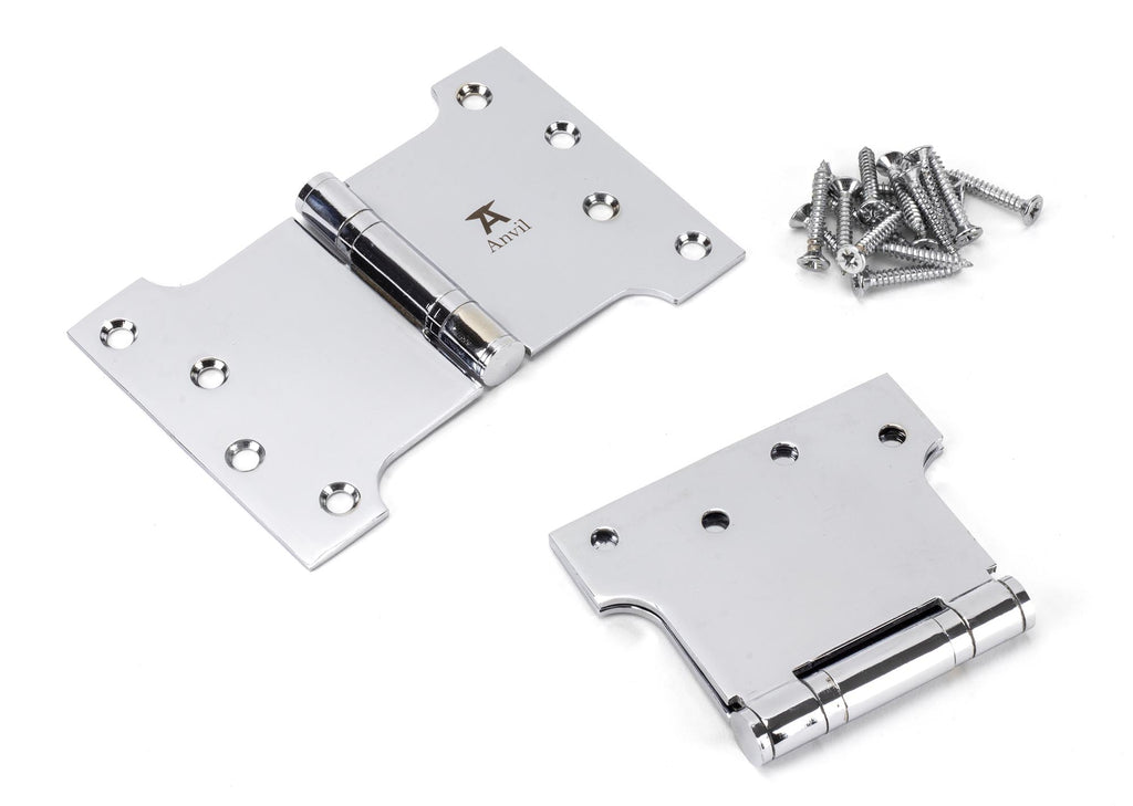 From The Anvil's Polished Chrome Parliament Hinges SS (pair)