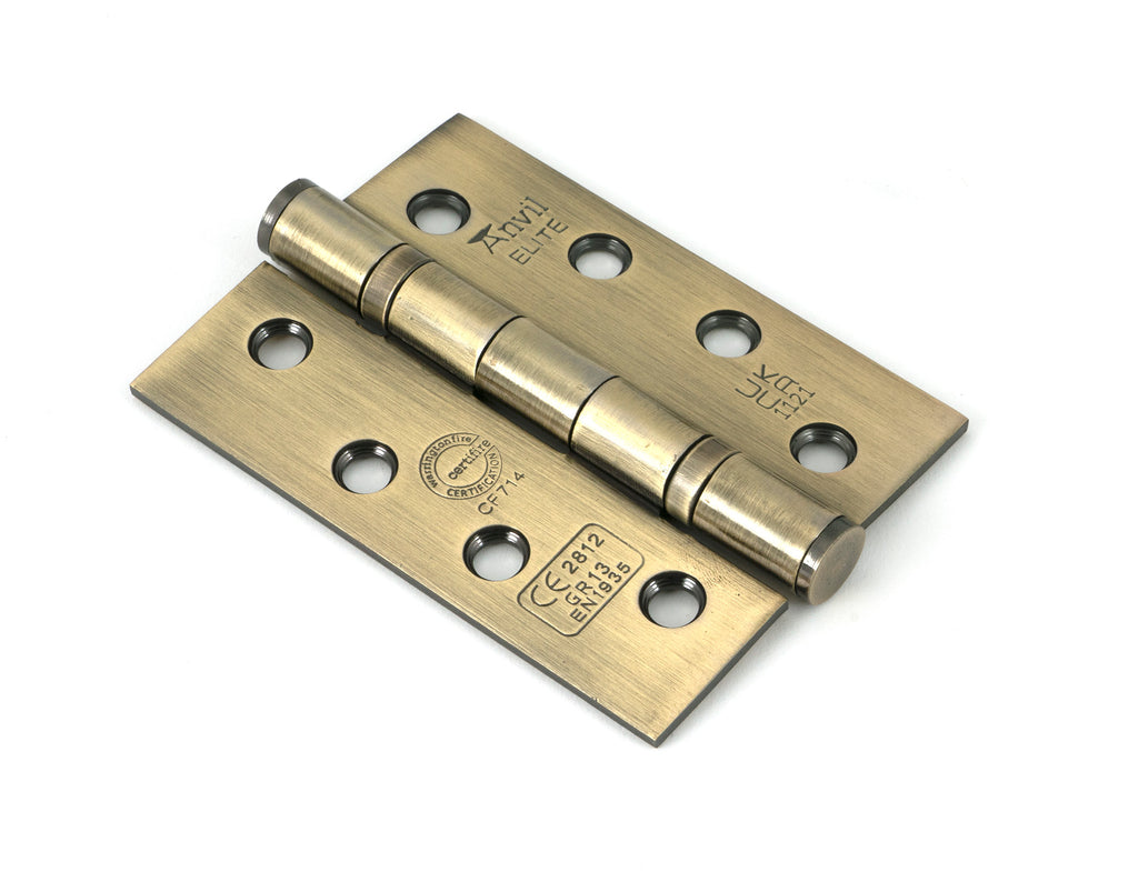 From The Anvil's Aged Brass Ball Bearing Butt Hinge (pair) SS