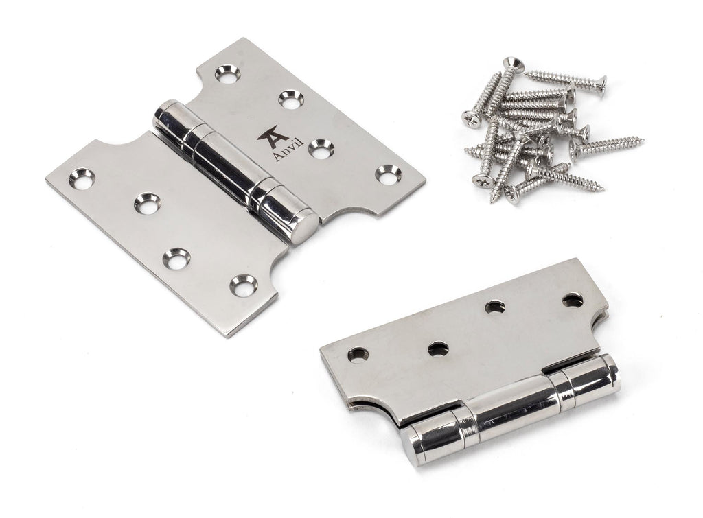 From The Anvil's Polished Stainless Steel Parliament Hinges SS (pair)