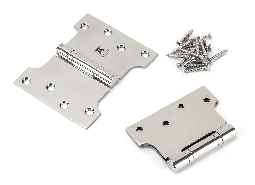 From The Anvil's Polished Stainless Steel Parliament Hinges SS (pair)