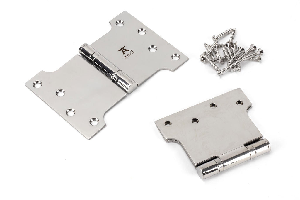 From The Anvil's Polished Stainless Steel Parliament Hinges SS (pair)