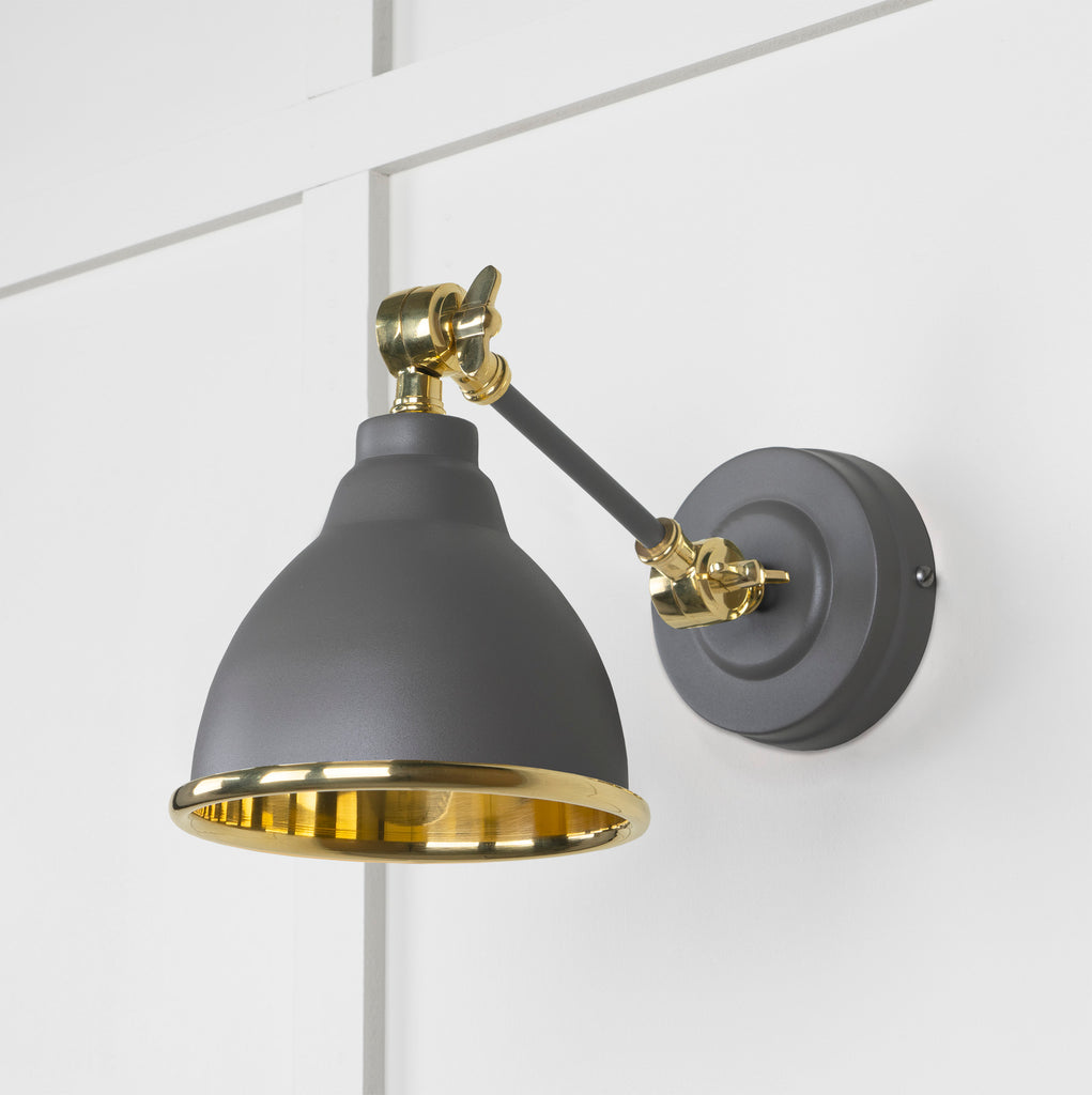 From The Anvil's Smooth Brass Smooth Brass Brindley Wall Light