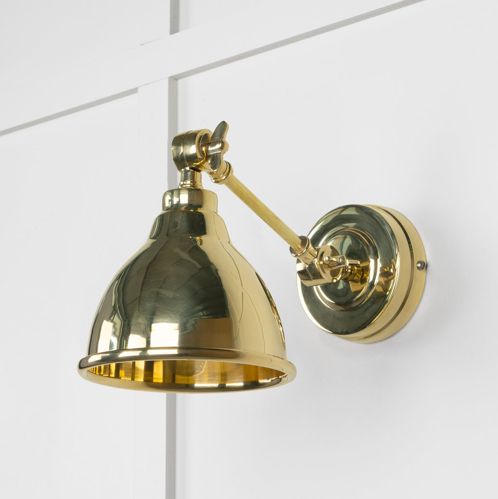 From The Anvil's Smooth Brass Smooth Brass Brindley Wall Light