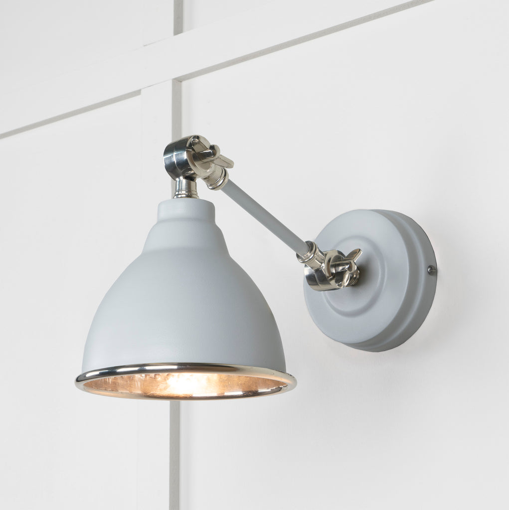 From The Anvil's Hammered Nickel Hammered Nickel Brindley Wall Light