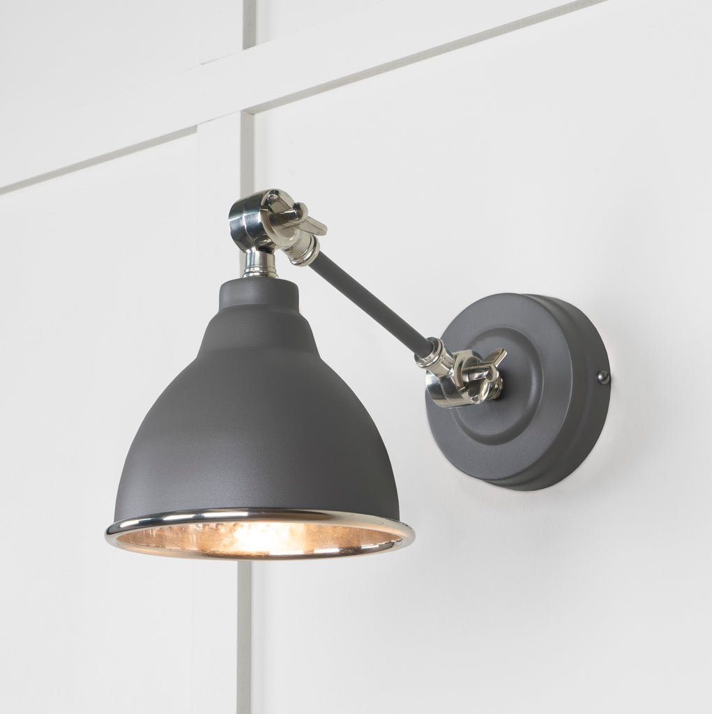 From The Anvil's Hammered Nickel Hammered Nickel Brindley Wall Light