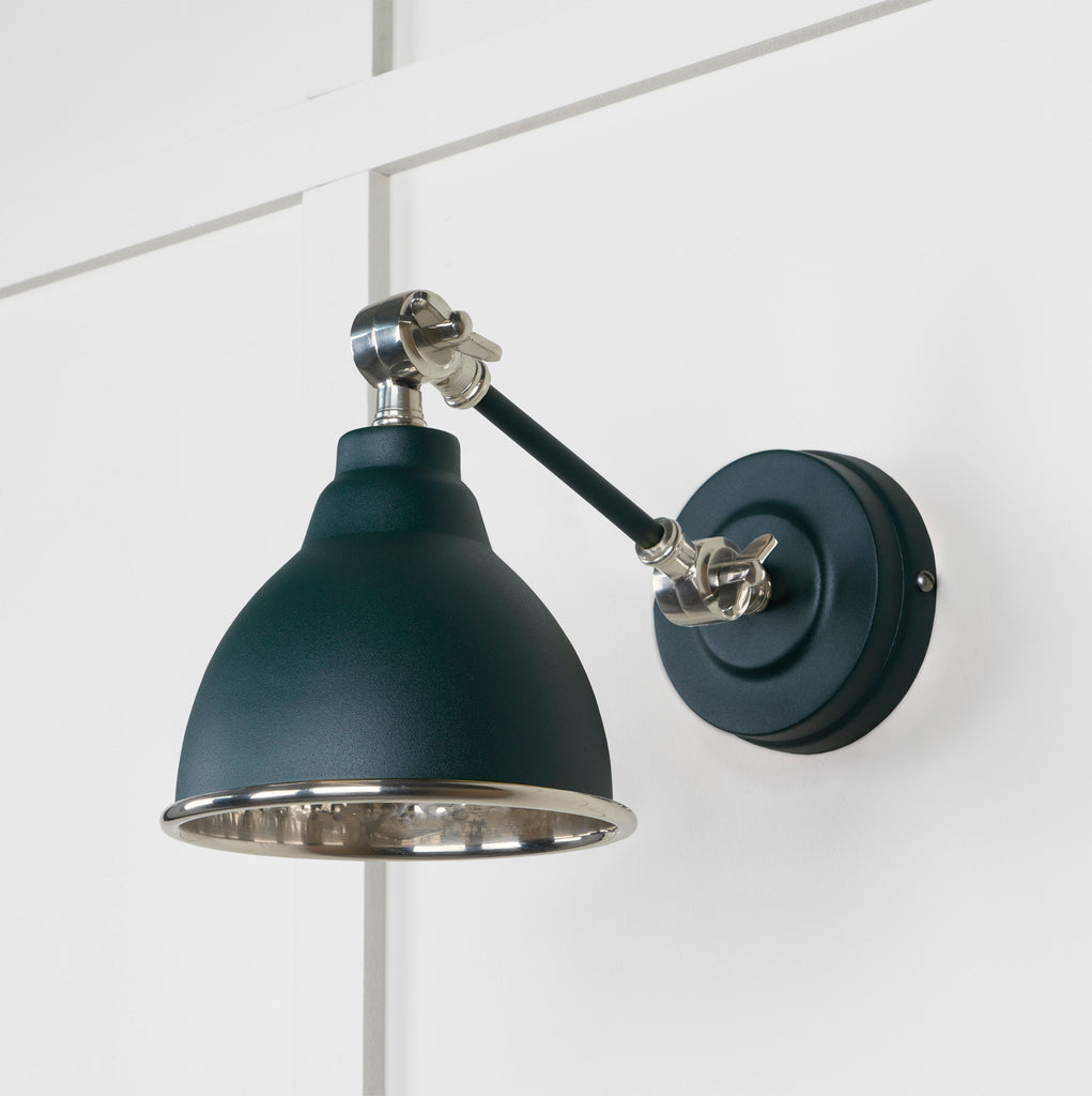 From The Anvil's Hammered Nickel Hammered Nickel Brindley Wall Light