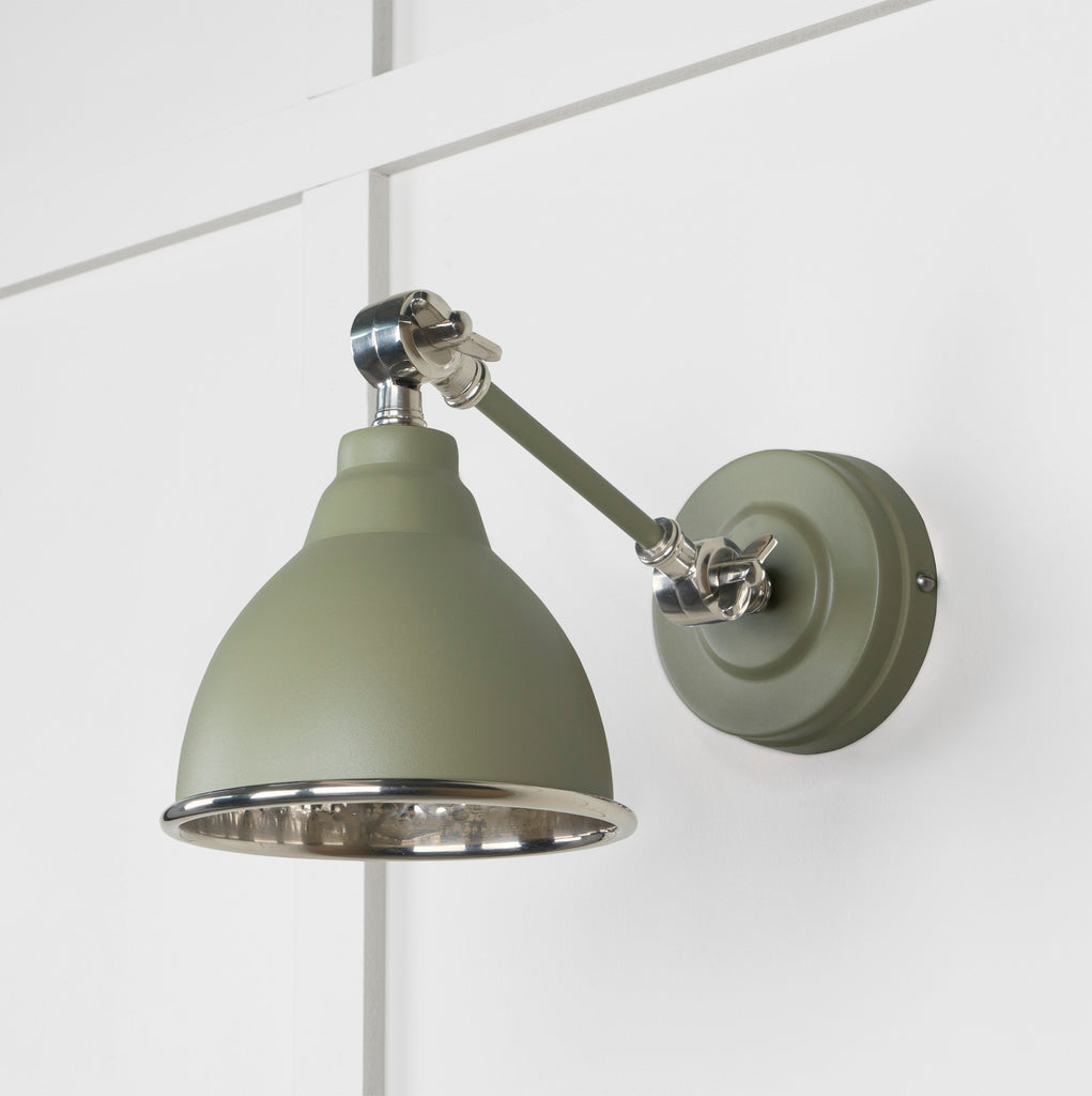 From The Anvil's Hammered Nickel Hammered Nickel Brindley Wall Light