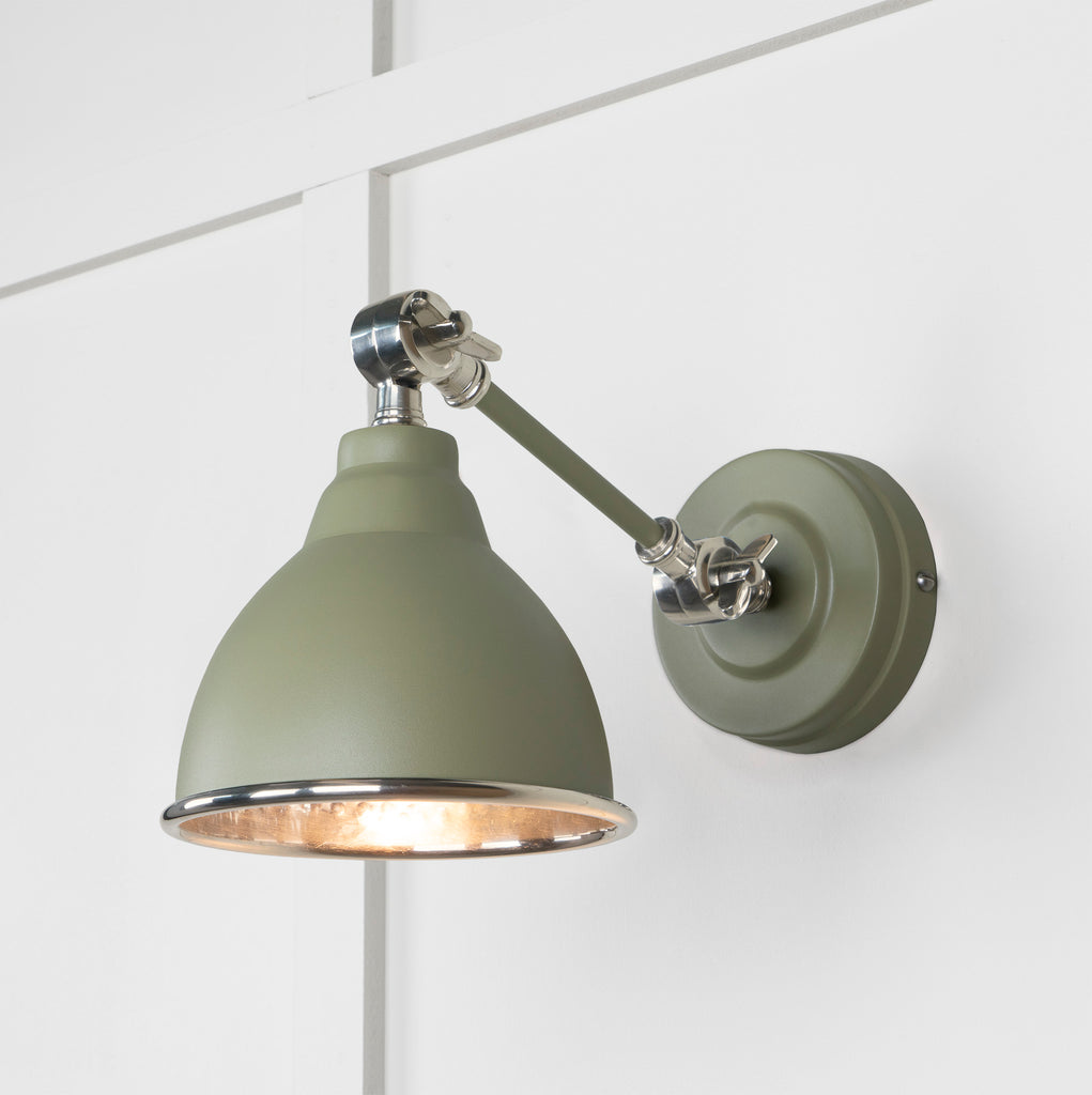 From The Anvil's Hammered Nickel Hammered Nickel Brindley Wall Light